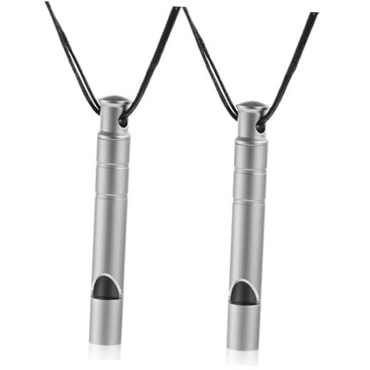 2Pcs Emergency Whistle, 120DB Hiking Whistle Safety Whistles with Lanyard for