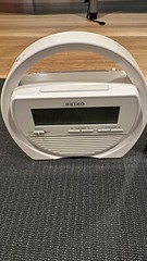 Seiko White Digital Snooze Emergency Alarm Clock QHL060WLH