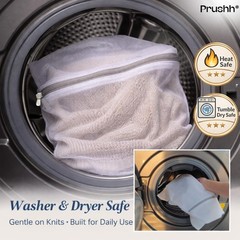 Prushh 3Pc Spacious Durable Mesh Laundry Bags (16×20 1.31 liters, White