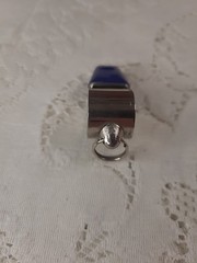 Vintage Coach Metal Whistle Blue Edge Letter M Marked Loud Sports Referee