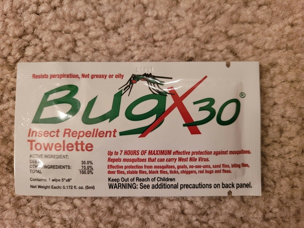 CoreTex BugX30 ‘30% DEET’ Insect Repellent Towelette 12640 Brand New Sealed Pack