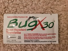 CoreTex BugX30 ‘30% DEET’ Insect Repellent Towelette 12640 Brand New Sealed Pack