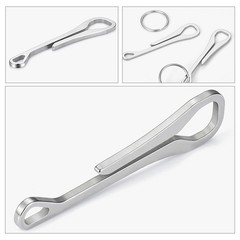 2Pcs Reusable Stainless Steel Key Ring Buckles for Outdoor Travel Use