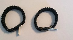 Paracord Bracelet x2 712426 – Extra Large -Hiking Survival Military BLACK