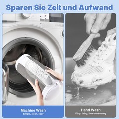 Shoe Washing Machine Bags, 2 PCS Bag for 16 x 8 Inch, Grey+White
