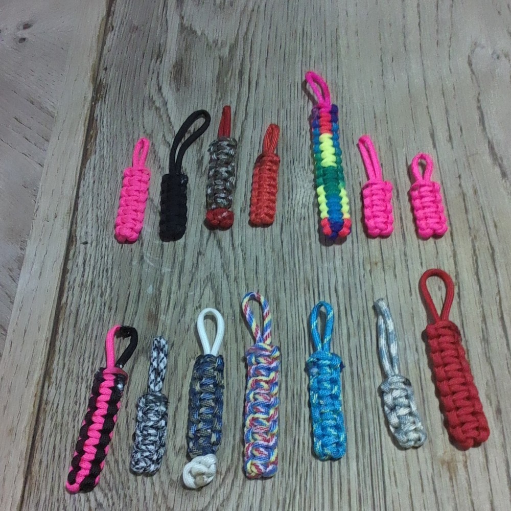 Multicolor Paracord Zipper Pulls (pick 2 from each picture, total 4)