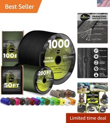 5/32″ Paracord Rope 1000 – 1000ft / 200ft / 100ft / 50ft – Tactical Parachute…