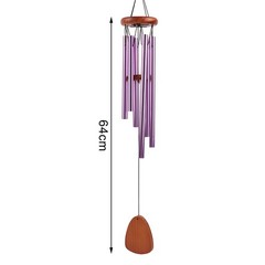 1Pc Classic 6 Tubes Aluminum Pipe Wind Chimes With Hook And Wooden Hanging Tag