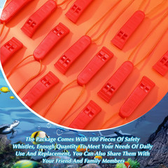 100 Pieces Emergency Whistles with Lanyard Safety Survival Whistles Loud Blast f