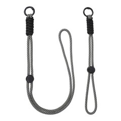 1Set Heavy Duty Paracord Keychain Lanyard for Keys , Black/White