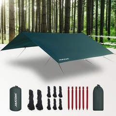 JAICOM Waterproof Camping Tarp – 10X10ft Hammock Rain Fly, 10X10ft, Green
