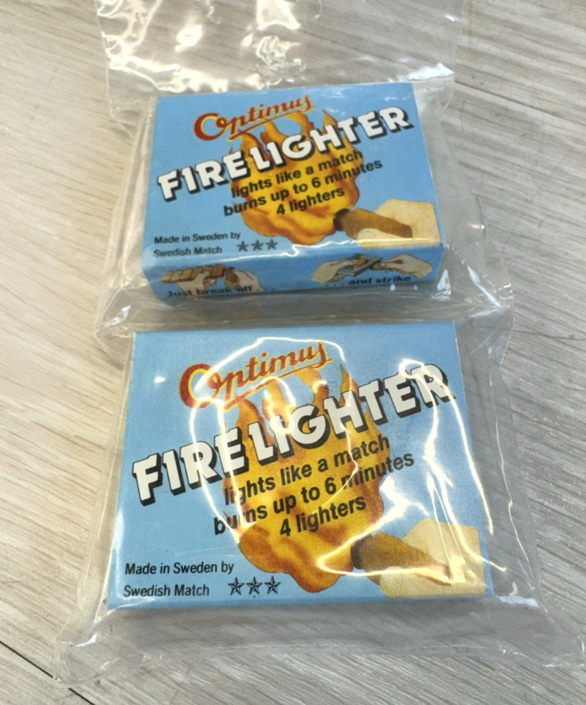 VINTAGE OPTIMUS FIRE LIGHTER MATCHES MADE IN SWEDEN Lot of 2