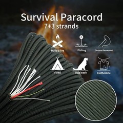 Durable 25ft Black Survival Paracord with Flexibility – Ideal for DIY Projects