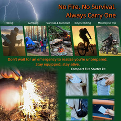Survival Fire Starter Kit – Ferro Rod & Magnesium Fire Starter Compact Solo Stov