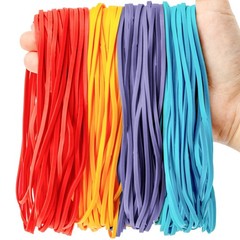 Large Rubber Bands Heavy Duty- Sukh 7 Inch(100pcs), Red, Blue, Purple, Yellow