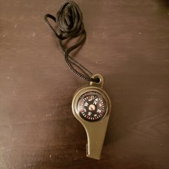 New. 3 in 1 Whistle with Compass and Thermometer.