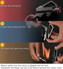 Durable Flint Fire Starter Keychain with Integrated Bottle Opener for Camping