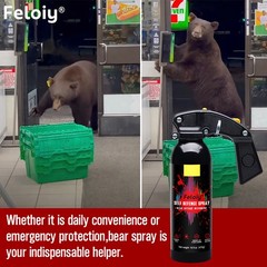 2 Pack Feloiy Home Self Defense 16oz 35Ft, Bear Repellent Spray New w/Holster