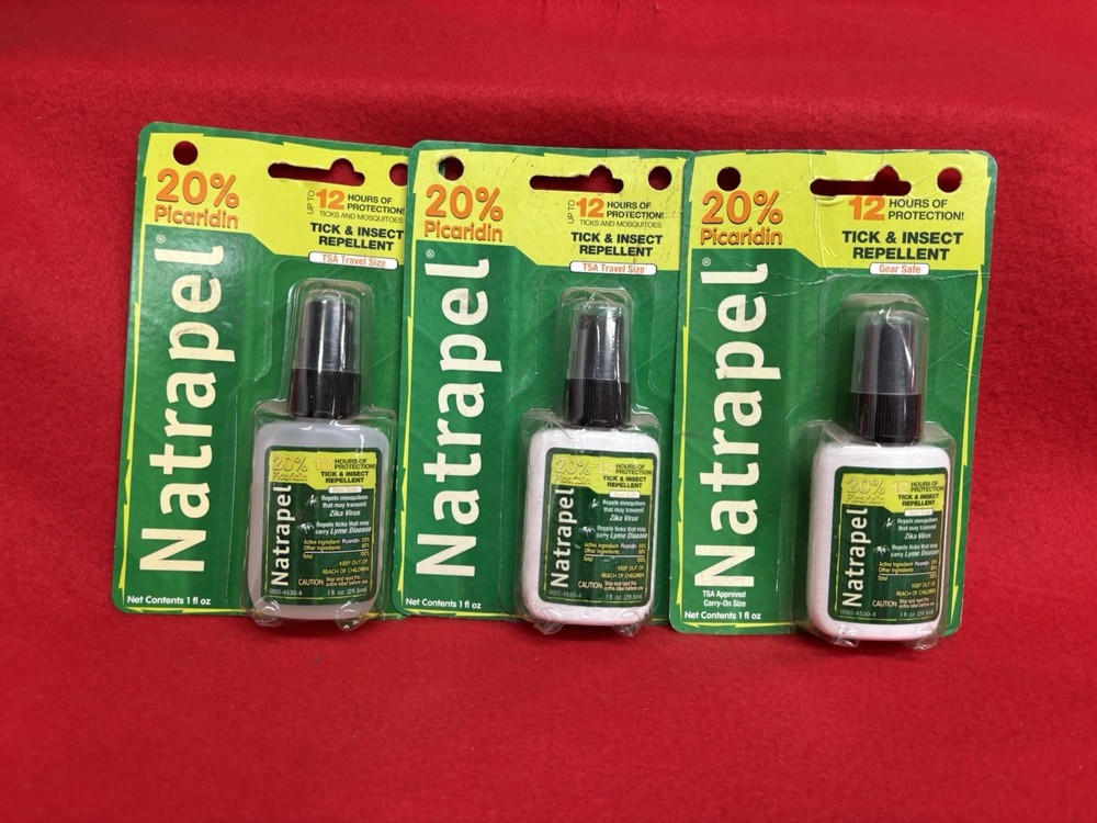 3 Natrapel Tick & Insect Repellent 1 fl oz 20% Picaridin TSA Travel Size