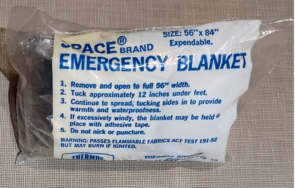 The Original Space Brand Silver Emergency Survival Blanket By Thermos