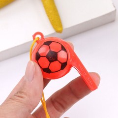 10Pcs/Set Mini Plastic Whistle With Rope Football Cheerleading Whistle Cute Gift
