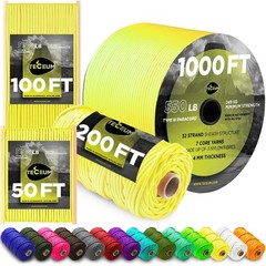 TECEUM Paracord Type III 550 Yellow – 1000 ft – 4mm – Tactical Rope MIL-SPEC …
