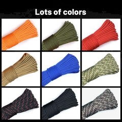 Cuerda Paracord 550, 30,5 metros 5/32 pulgadas, 7 hebras, nailon tipo III