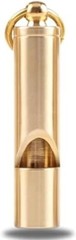 Emergency Whistle Brass 125db One Piece on Keychain