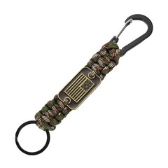 Paracord Keychains, Paracord Keychain with USA Flag, Olive Green Camouflage