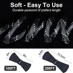 Reflective Paracord Rope 7 Strand Type III Parachute Cord 4Mm 100Ft / 200Ft for