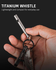 Titanium Emergency Whistle,120Db Safety Whistle with Lanyard,Outdoor Survival Sm