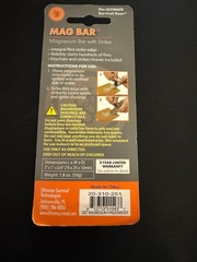 Magnesium Fire Starter Bar W/ Striker & Flint Edge