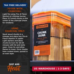Fire & Flavor Hickory Wood Chunks for Smoking and Grilling – All-Natural, Long-L
