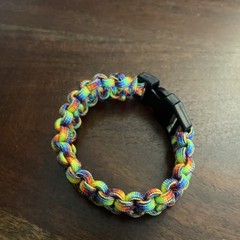 Rainbow Paracord Bracelet Medium 8 and 1/2 Inches