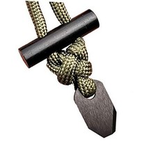 BSGB Fire Starter Necklace | Ceramic Striker | Long Ferro Rod|Mini Size Black
