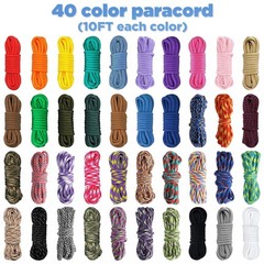 Paracord Bracelet Kit 40 Colors, 10 Feet, Complete Accessories for Making Br…