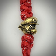 Mario Brass Bead w/ 550 Paracord EDC Knife Lanyard Zipper Pull Handmade