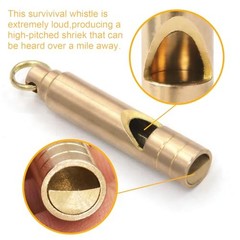 Brass Survival Whistle, 125 dB Loud Emergency Whistle with Lanyard for 1 Pack