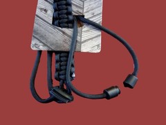2.6m Paracord Neck Lanyard with Carabiner Quick Release Fastener Green / Black