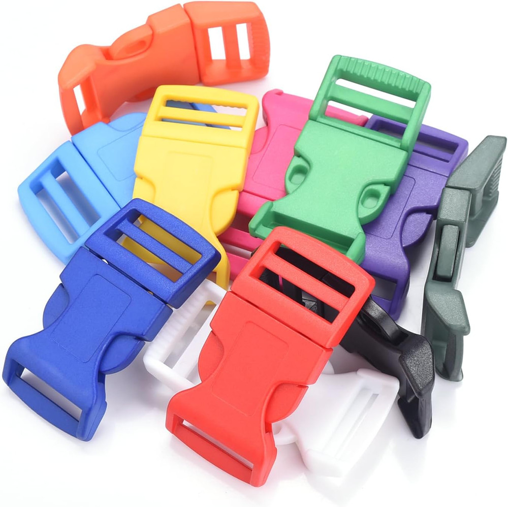 10Pack 1″(26Mm) Contoured Plastic Side Release Buckles, Paracord Buckles for Bac