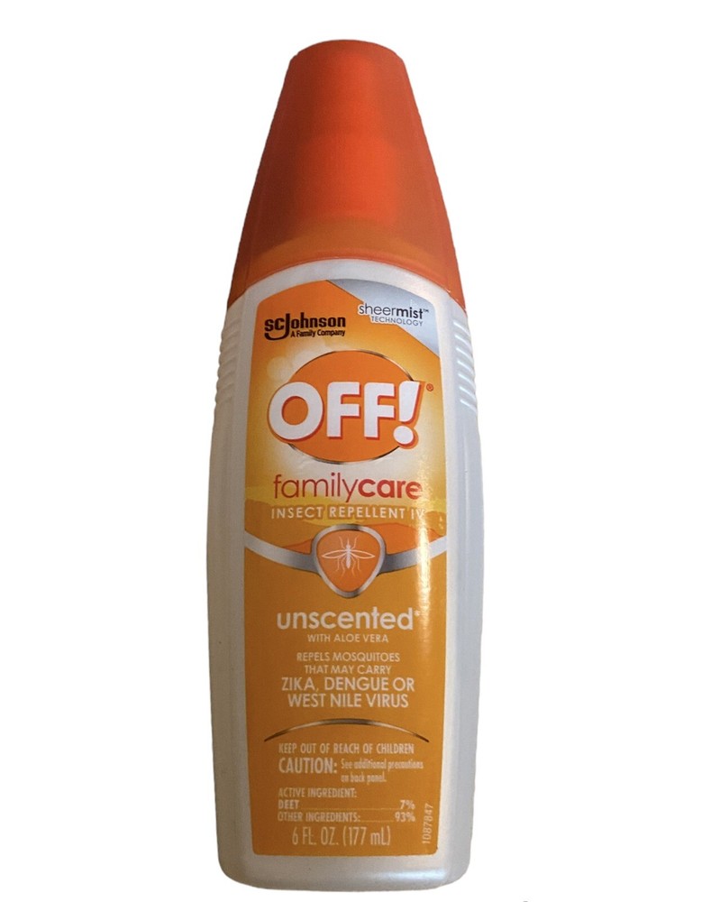 OFF! Family Insect Mosquito Repellent Unscented Aloe-Vera 7% Deet 6 oz