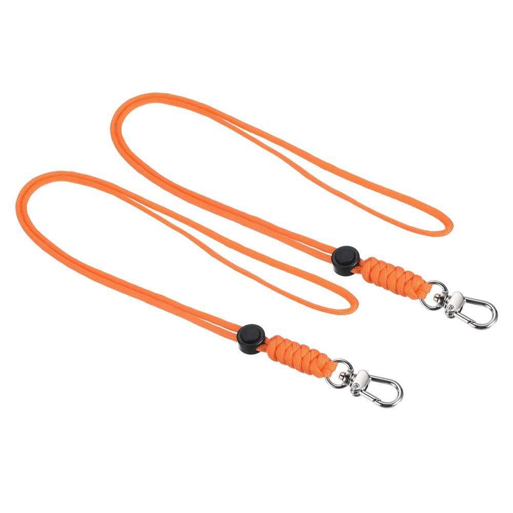 Paracord Lanyard with Closure 19″, 2pcs Necklace Keychain Lanyard, Orange