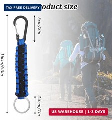 25 Pcs Paracord Keychain, Braided Lanyard Keychain Clip with Ring Hooks, Heavy D