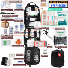 399pcs Professional Portable First Aid Kit Survival Gear For Hiking, Camping