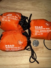 Head Mosquito Net 3-Pack, Fine Woven Mesh w/Drawstring, Bug Face Net, Hike Camp