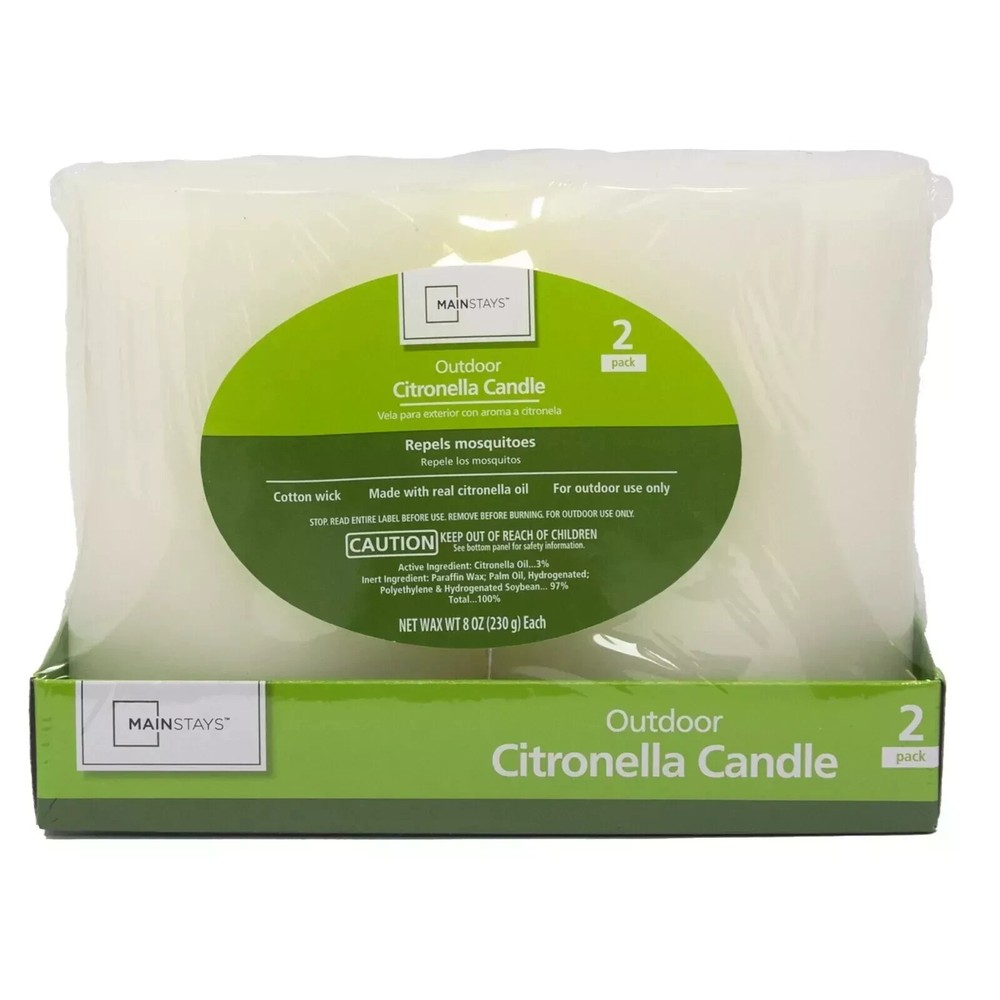 Citronella Pillar Candle 2 Pack Outdoor