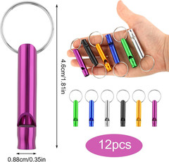 12 Pcs Emergency Whistle Survival,Gather Team Members Outdoors,Hyper Whistle Key