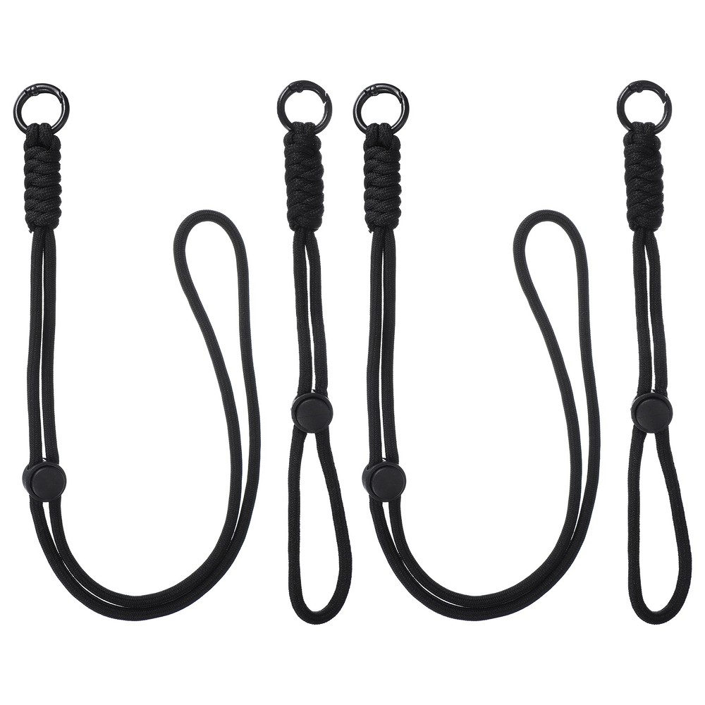 2Set Heavy Duty Paracord Keychain Lanyard for Keys , Black