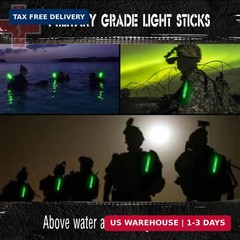 Emergency 10 Ultra Bright Green Glow Sticks – Individual Packed With Lanyard – F