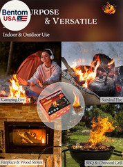 Fire Starter, Easy-Burning Fire Starter Squares for Wood Stoves, Campfires, Gril